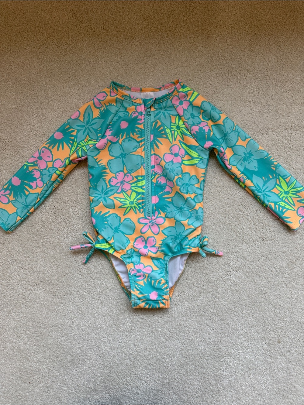 Cat & Jack Long-Sleeve Tropical Rashguard One-Piece
